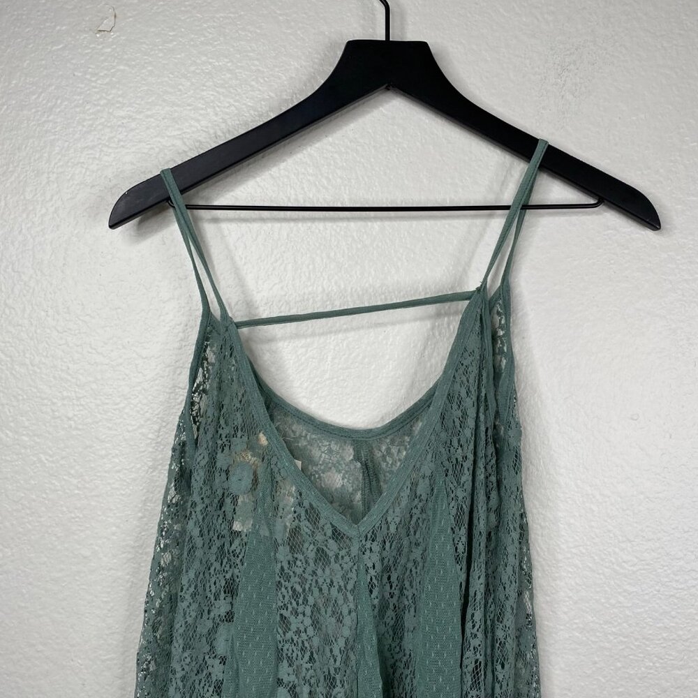 Artistic Works By Lu Top Sleeveless Semi Sheer Lace Green Sz S Whimsy Fairy NWT - Picture 9 of 11